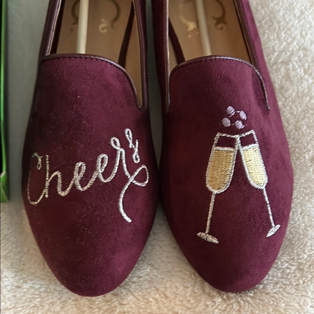 Cheers Embroidered Burgundy Loafers from C Wonder, 6.5, new in the box